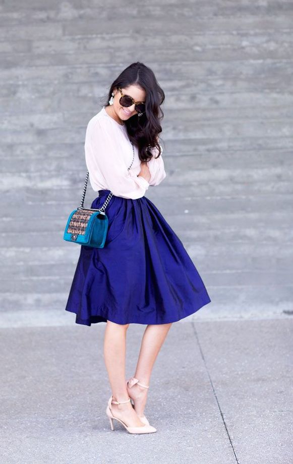 How To Wear A Cobalt Blue Skirt - By 3 WAYS TO WEAR